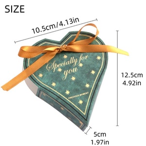 Boîte à bonbons en forme de coeur en forme de ruban imprimé rayé cadeau de faveur de mariage pour la Saint-Valentin fête l'heure du thé décor de table - Product Image 2