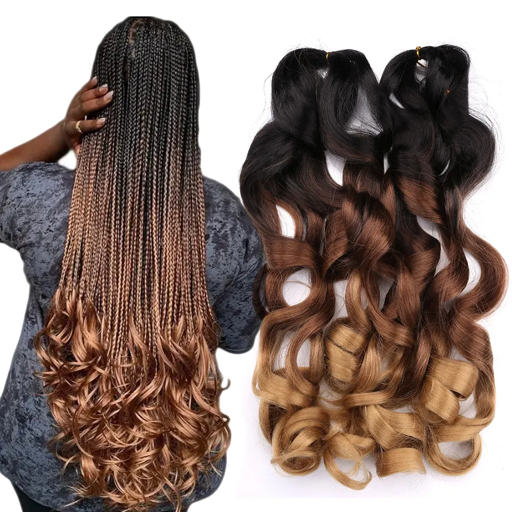 Private Label Synthetic Body Wave Curly Yaki Pony French Spiral Curl Hair Wavy Braiding Hair