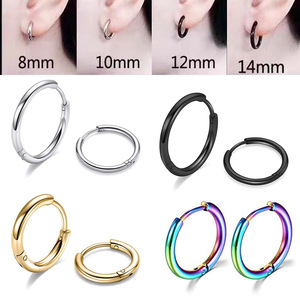 1 Par de Aros Pequeños de Acero Inoxidable para Nariz, Oreja, <span class=keywords><strong>Labio</strong></span>, Piercing, Joyería Moderna para Hombres y Mujeres - Product Image 1