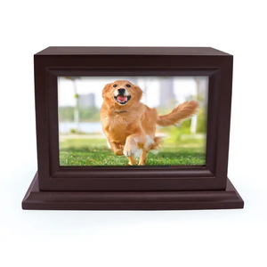 Wooden Pet Urn Rectangle Solid Wood Dog Ashes <b>Memorial</b> <b>Box</b> Photo Sticker Secure Storage For Pet <b>Memorials</b> - Product Image 3