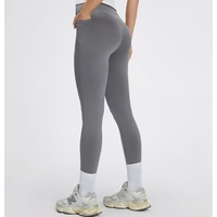 Pantalon de yoga taille haute pour femme avec poches, contrôle du ventre, leggings de sport, fitness, course à pied, vêtements de sport, personnalisable OEM Pro