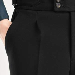 Pantalon Napolitain OEM, coupe ajustée, taille haute, léger, en coton, style italien, décontracté, jambe droite, long - Product Image 2