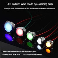 12mm 16mm 19mm 22mm LED sphärische Metall anzeige lampe Flach kopf Wasserdichte Kontroll leuchte Mini-Kontroll leuchten LED-Flächen leuchte