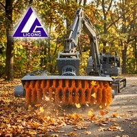 Brosse de balayeuse hydraulique pour excavatrice pour le nettoyage des surfaces en asphalte et en béton, largeur de travail optionnelle de 1500 mm, OEM
