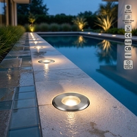 Projecteur LED immergé 1W 3W AC12V IP68 en acier inoxydable, étanche, pour piscine et aménagement paysager, RGB automatique, à intensité variable, télécommandé