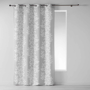 Cortina de Poliéster Estampada Color Taupe con Ojales, 140x280 cm - Product Image 1