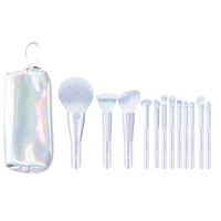 12pcs Coloré Néon Cosmétique Brosse Ensemble Mini Brosse Voyage Portable Beauté Outils En Gros