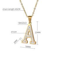 Collar de acero inoxidable chapado en oro de 18K, 26 letras A-Z, iniciales personalizadas, colgante con nombre