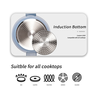 FLUXCHEF Marmite à soupe et à bouillon en alliage d'aluminium et céramique antiadhésive avec couvercle en verre, poignée en bakélite, compatible induction, sans PFOA