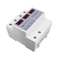 Miniatur pemutus sirkuit rel 3P + N Din 100A, 3P + N Voltmeter dapat disesuaikan miniatur perlindungan tegangan panah/bawah