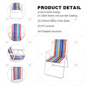 كراسي شاطئ معدنية للاستخدام الخارجي، أثاث قابل للطي، كرسي محمول قابل للطي للتخييم والنزهات وصيد الأسماك، كراسي شاطئ - Product Image 2