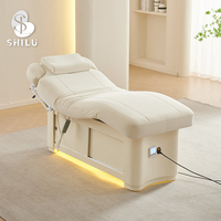 Table de soin électrique moderne SHILU style crème, réglable, pour esthéticiennes, salons de beauté, spas et soins de la peau