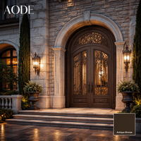 Porte d'entrée de villa en bronze antique de luxe : Porte de sécurité surdimensionnée en aluminium moulé AODE pour les projets de palais et de maisons de luxe en Arabie Saoudite
