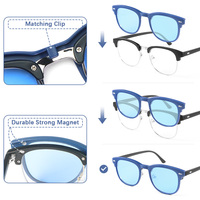 Montures optiques unisexes, lunettes anti-lumière bleue, haute transmission de la lumière, hommes femmes, 5 en 1, lunettes anti-lumière bleue à clip magnétique