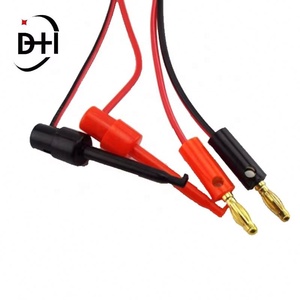 1 Pair 1M 4mm Banana Plug connectors to <b>Hook</b> <b>Clip</b> adapter electric Cable Gold Plated For Multimeter Test Leads wire red black - Product Image 5