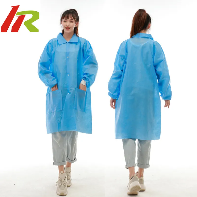 RTS одноразовое лабораторное пальто, одноразовые пальто для посетителей, одноразовые больничные халаты, пальто для хирургической лаборатории