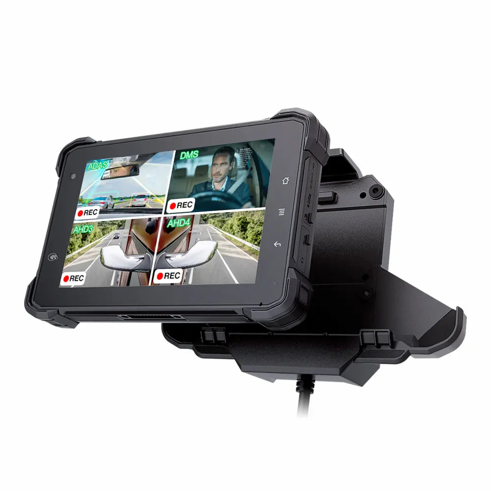 Soluzioni ADAS e DMS IoT per veicoli da 7 pollici Tablet Computer robusto 4 canali ingressi per fotocamere AHD con registrazione Video