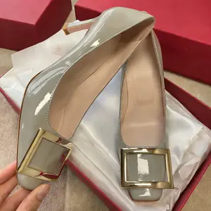 รองเท้าหนังแท้คุณภาพสูงสำหรับผู้หญิง ดีไซน์เซ็กซี่ แฟชั่นฤดูร้อน แบรนด์ดัง สไตล์ใหม่ รองเท้าส้นสูง ดีไซเนอร์ - Product Image 5