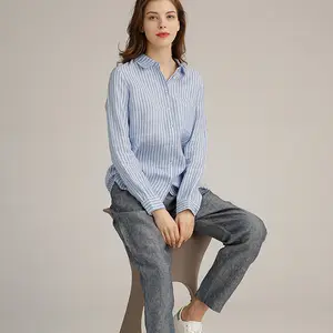 Fabriek Directe Verkoop Shirt / Trendy Stijlvolle Top Voor Koreaanse Fashion Tops Vrouwen Linnen Blouse