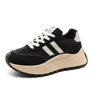 BN002 Baskets rehaussées décontractées pour femmes, plateforme mode printemps-automne, style sportif, bout rond, design respirant pour étudiantes - Product Image 2