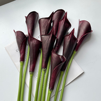 Bunga Calla Lily Buatan Berkualitas Tinggi Tekstur PU Lembut Seni Floral Pernikahan Buket Tangan Dekorasi Ruangan Model Rumah