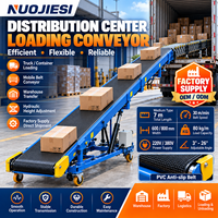 Convoyeur hydraulique télescopique automatisé Nuojiesi pour le chargement et le déchargement de camions, convoyeur à bande inclinée hydraulique pour conteneurs