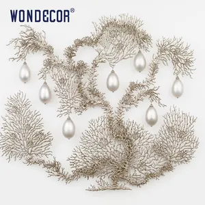 WONDECOR Customized Wall Art Coral Pearl Home Decoration Casted Stainless Steel Sculpture