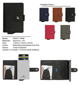 Slim PU <b>Card</b> <b>Holder</b> <b>Wallet</b> Unisex Minimalist Fold Closure Black Visa <b>Card</b> Slot Design - Product Image 4