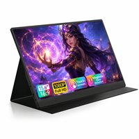 Écran portable 15,6 pouces FHD IPS double USB-C pour ordinateur portable, avec fonction tactile, étui magnétique, idéal pour le trading boursier et le gaming (ODM/OEM)