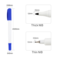 Stylo marqueur pour tatouage des sourcils KHY 0,5 mm 1 mm avec règle de mesure, outil de positionnement pour microblading, ensemble de marqueurs chirurgicaux professionnels pour la peau