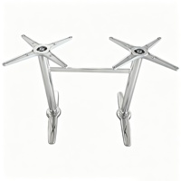 Base de table double avec support en acier inoxydable brossé pour restaurant, bistrot, table à manger longue