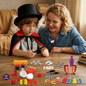<span class=keywords><strong>Kit</strong></span> di <span class=keywords><strong>Trucchi</strong></span> Magici per Bambini con 75 <span class=keywords><strong>Trucchi</strong></span>, Guida di Apprendimento Facile in Plastica, Giocattolo Creativo per Spettacoli, Regalo - Product Image 4