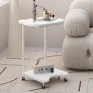 Mesa auxiliar móvil en forma de <span class=keywords><strong>C</strong></span> para el hogar, oficina y muebles, mesita de noche de café pequeña moderna con ruedas para uso en sofá y cama - Product Image 4