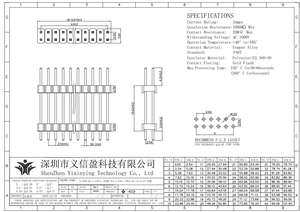 מחבר פינים ישר דו-שורי זכר YXY 0.54 2 1.0 0.8 3.96 5.08 1.27 עבור מעגלים מודפסים (PCB) מסוג SMT, גימור מגע זהב, מזנין. - Product Image 2