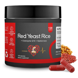 Suplemento Cardiovascular 3 en 1 <span class=keywords><strong>de</strong></span> <span class=keywords><strong>Arroz</strong></span> <span class=keywords><strong>de</strong></span> <span class=keywords><strong>Levadura</strong></span> Roja <span class=keywords><strong>con</strong></span> CoQ10 y Nattokinasa para la Salud del Corazón y el Colesterol, 120 Cápsulas - Product Image 1