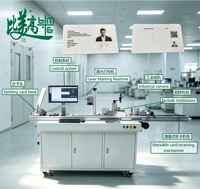 Ligne de production automatique de marquage laser et d'inspection visuelle pour cartes PVC intelligentes, avec codage de cartes IC et lecture de codes QR