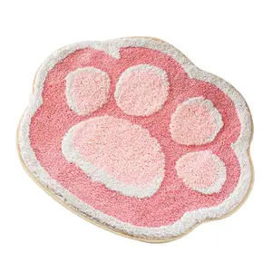 新款猫爪造型可爱地毯地毯客厅卧室浴室防滑装饰儿童房的 e-长毛毛的
