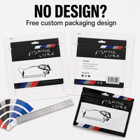 Bolsa de plástico suave con logotipo personalizado impreso, bolsa plana brillante, embalaje de cebo para aparejos de pesca, almacenamiento de cebo para señuelos