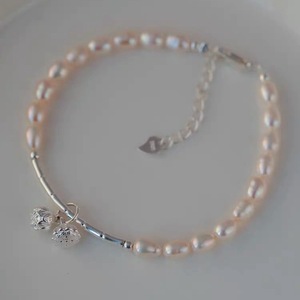 Pulsera de Plata de Ley 925 con Forma de Vaina de Loto y Perlas de Agua Dulce, Cordón Elástico, Joyería para Mujer, Regalo - Product Image 4