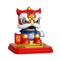 Lion chinois solaire oscillant de 3,5 pouces en ABS, figurine porte-bonheur, décoration pour la maison et la boutique, cadeau en gros
