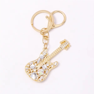 Atacado: Pingente de Guitarra de Cristal Artesanal em Liga Metálica, Mini Instrumento Musical, Pingente para Bolsa, Chaveiro, Moda - Product Image 5