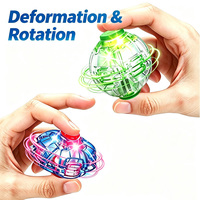 Toupie Gyro LED Lumineuse Déformable Anti-Stress en ABS et Silicone, Jouet de Relaxation 6x6x6cm, 4 Couleurs, Boîte Cadeau