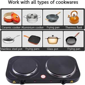 Placa Calefactora Eléctrica Doble de Alta Calidad, 2 Placas, 1500W/1000W, Mini Estufa Eléctrica, Horno de Cocción Doble, Estufa Eléctrica Infrarroja de Última Generación - Product Image 2