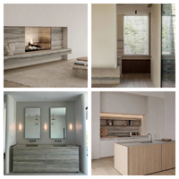 Vente en gros de dalles de marbre gris argenté d'Italie, design moderne pour villa, grand dalle de marbre pour mur intérieur, dalle de travertin gris naturel