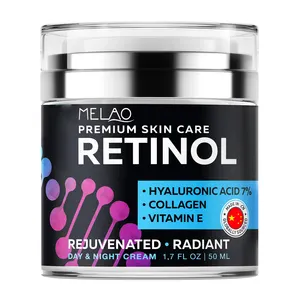 Crème hydratante anti-âge pour le visage au rétinol personnalisée avec étiquette certifiée OEM Crème anti-rides pour femmes et hommes avec crème au collagène et à la vitamine E