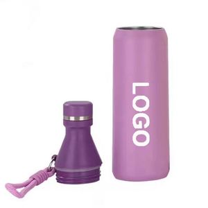 Bouteille d'eau personnalisable avec logo, colorée et amovible, pour voyage et sport, gourde et tasse anti-fuite avec compartiment inférieur pour glace - Product Image 2