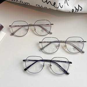 Qianai - Monturas de Gafas Metálicas Irregulares con Protección Anti Luz Azul para Mujer, Lentes de Acetato N3 69096 - Product Image 5