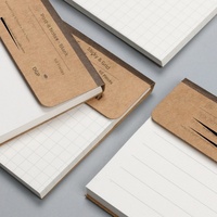 Blocs-notes adhésifs à motifs quadrillés, lignes horizontales vierges, blocs-notes réutilisables pour étudiants, notes de rappel de messages créatives