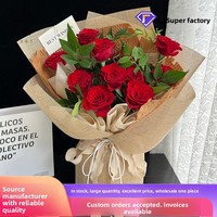 L-R0755 Matériaux d'emballage pour bouquets en lin coloré imitation vintage et pulpe mélangée, fournitures pour fleuristes, rouleau d'emballage floral