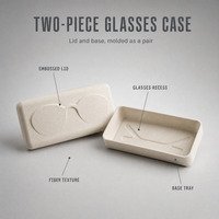 Boîte de protection en pulpe de canne à sucre moulée écologique pour lunettes, personnalisable